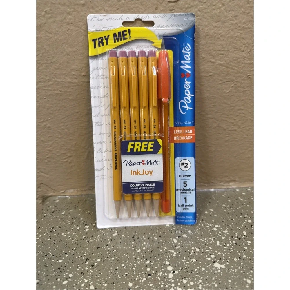 New 5 Papermate Sharpwriter Mechanical #2 Pencil 0.7mm 1 InkJoy 1.0M Pen 2015